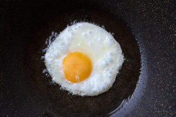 Fried egg in a frying pan