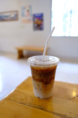 iced caramel macchiato on the table