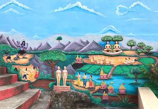 Jabalpur, Madhya Pradesh/India : November 23,2019 - Context of Jain Gods at Pisanhari Ki Madhiya, Jabalpur