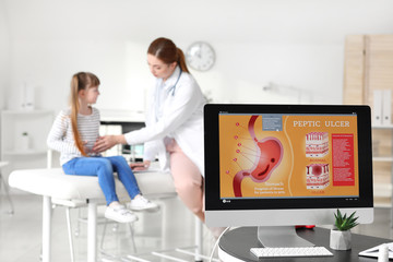 Naklejka na ściany i meble Modern computer on table in office of gastroenterologist