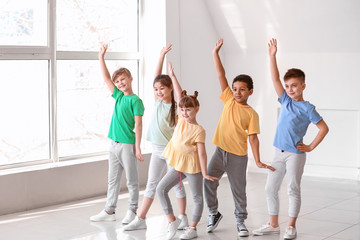 Cute little children in dance studio
