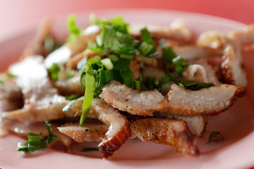 Grilled pork  street food thailand