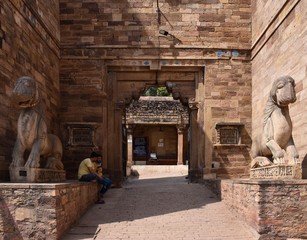 Gwalior, Madhya Pradesh/India : March 15, 2020 - Entrance of 'Gujari Mahal' in Gwalior Fort
