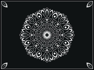 Mandala background in arabic islamic east style. decorative mandala for print, poster, cover, brochure, flyer, banner. arabic and mandala background in black and white. Seamless arabic background.