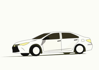 white anime car illustration