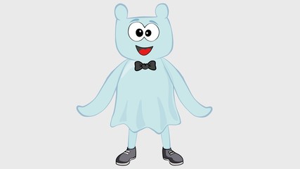 good cartoon Ghost in boots