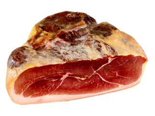 .Boneless Serrano Ham on White Background