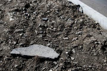 Repair of Ramps and sidewalks for the disabled. Renovation of the road. New asphalt pavement. Asphalt road repair. The details of the repair of asphalt roads.