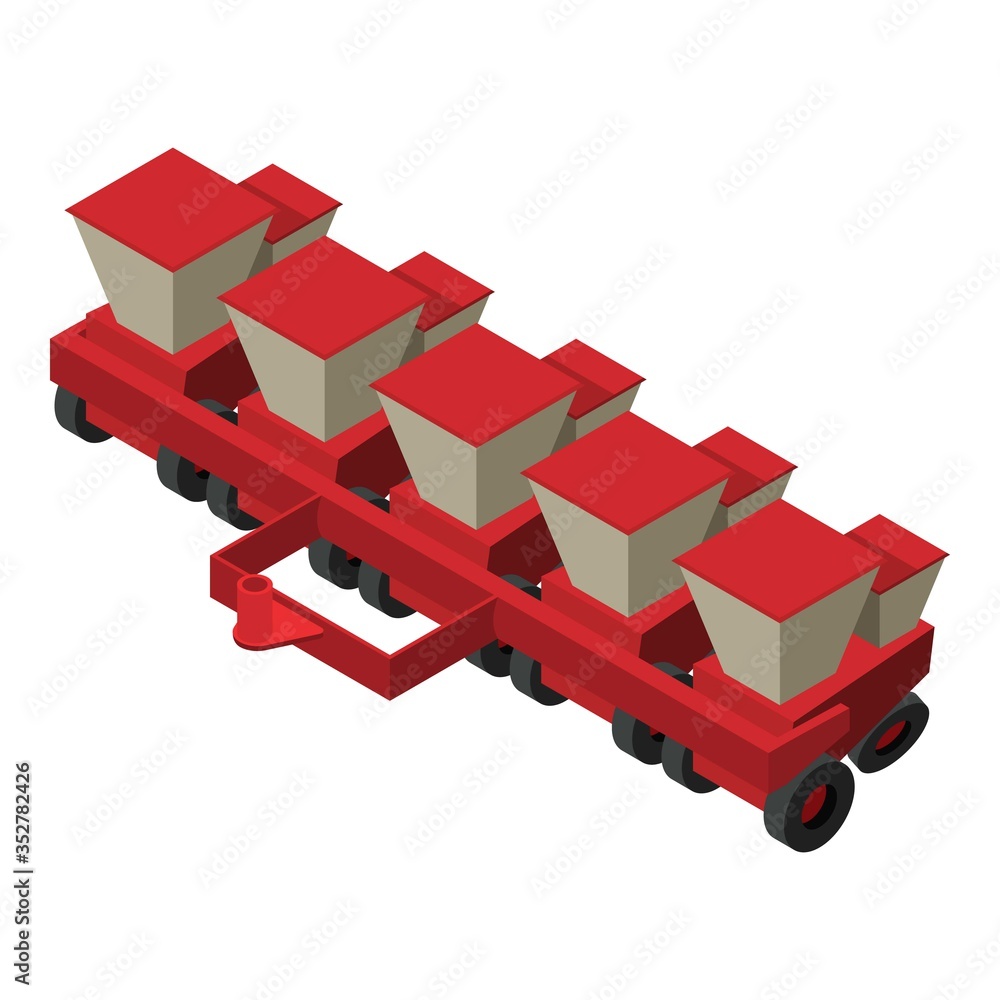 Aufkleber seeding machine icon. isometric of seeding machine vector icon for web design isolated on white back