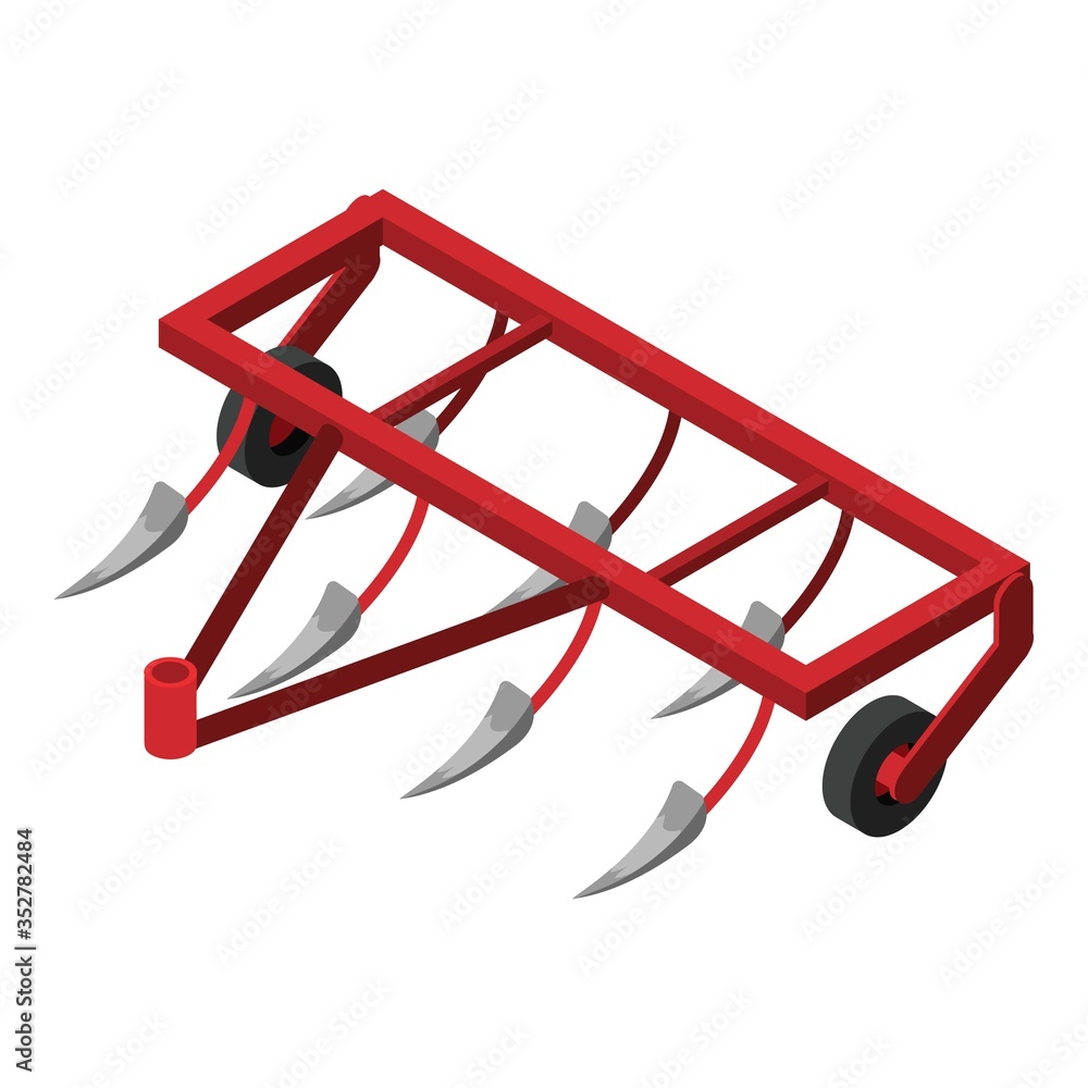 Poster tractor machinery icon. isometric of tractor machinery vector icon for web design isolated on white 