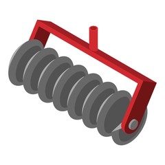 Farming disc plow icon. Isometric of farming disc plow vector icon for web design isolated on white background