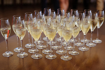 Cold alcohol cocktails on the party