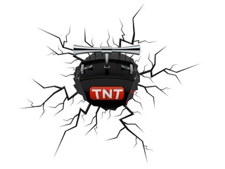 TNT detonator inside cracked hole