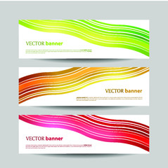 Set vector progress designer banners, variations. Product choice or versions.