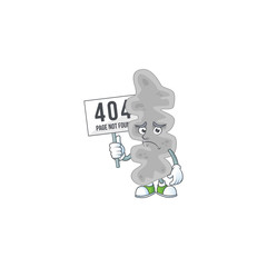 gloomy face of leptospirillum ferriphilum cartoon character with 404 boards