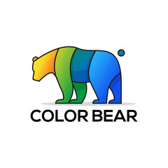 Obraz premium Illustration Vector colorful bear logo Design Template. Suitable for Creative Industries, Company, Corporate, Multimedia, Entertainment, Education, team, club, game, streaming, Shops, and more
