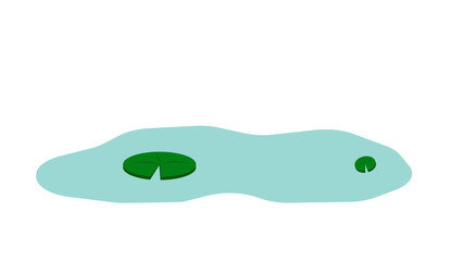 Small pool in the garden on white background illustration