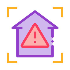 unsafe home detection icon vector. unsafe home detection sign. color symbol illustration