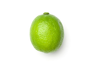 Lime isolated on white. Top view