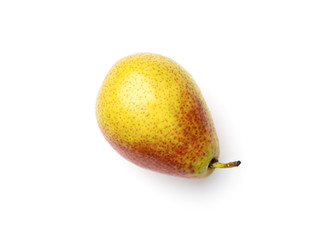 Pear isolated on white background. Flat lay