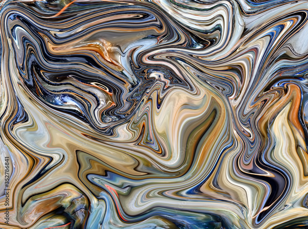 Poster abstract color background in impressionism style of multicolored liquid colors. liquid marble textur