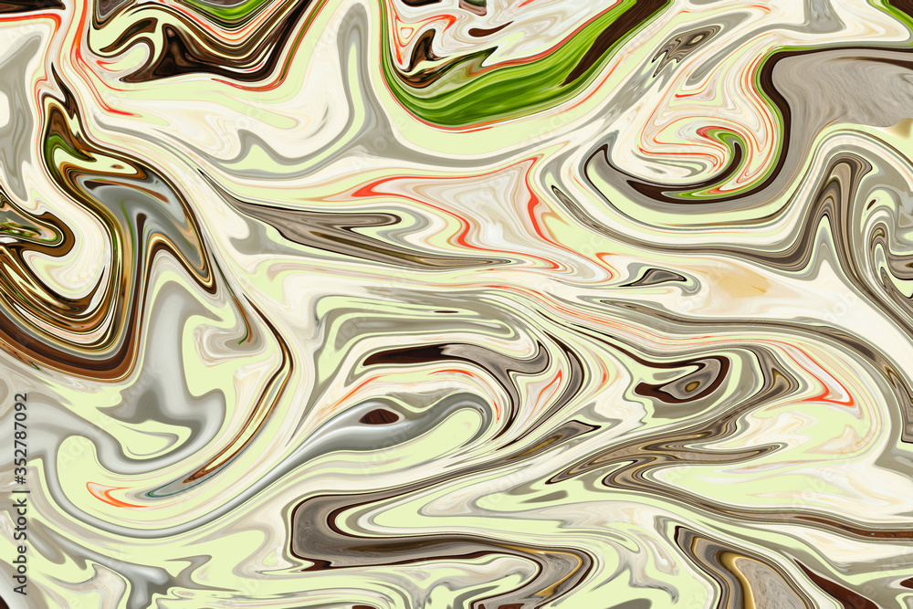 Poster abstract color background in impressionism style of multicolored liquid colors. liquid marble textur