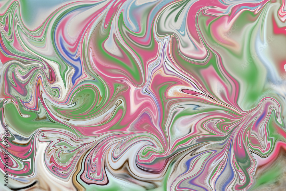 Poster abstract color background in impressionism style of multicolored liquid colors. liquid marble textur