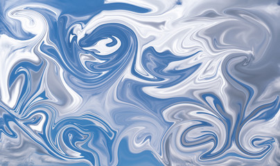 Abstract color background in impressionism style of multicolored liquid colors. Liquid marble texture, waves Swirl pattern . Modern design. Psychedelic wallpaper or for web .