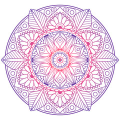 Vector round abstract circle. Mandala style. Decorative element, colored circular design element.