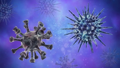 Coronavirus disease COVID-19 infection 3D medical illustration. 3d rendering.