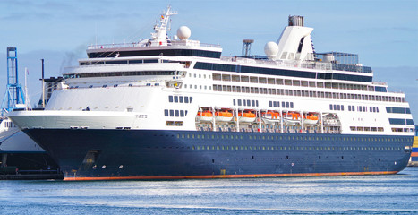 Dream vacation in the Mediterranean on luxury Holland America Line cruiseship or cruise ship liner...