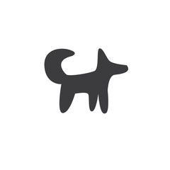 A simple picture of a dog or fox. Minimalistic style.