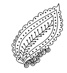 Coloring book page. Ethnic style. Mehendi. Line art. Creative abstraction. Decorative hand drawn element. Vector EPS 10.