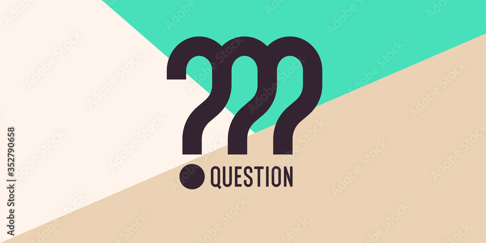 Aufkleber a poster with a picture of a question mark. frame for placing your text.