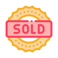 mark sold icon vector. mark sold sign. color symbol illustration