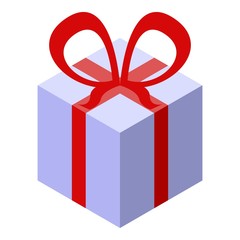 Quest gift box icon. Isometric of quest gift box vector icon for web design isolated on white background
