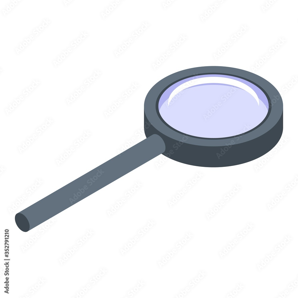 Poster quest magnifier icon. isometric of quest magnifier vector icon for web design isolated on white back