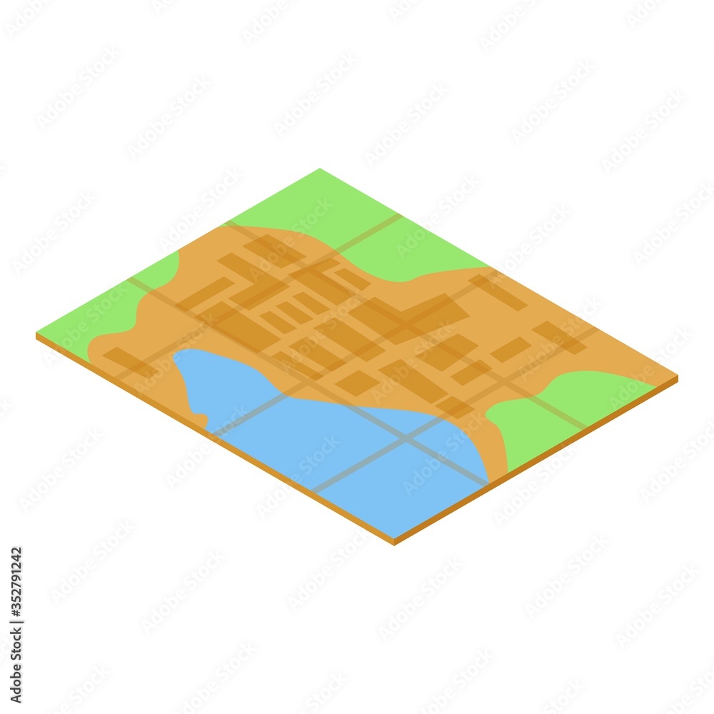 Poster quest map icon. isometric of quest map vector icon for web design isolated on white background