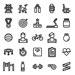 Fitness Icon Set. Editable stroke. 48×48 Pixel Perfect. 