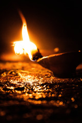 oil lamp with reflection 