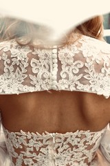 wedding lace dress on the bride