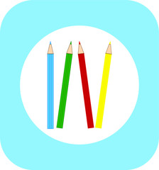 colored wooden pencils. Illustrator for web and mobile design.