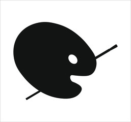 wooden palette with colored paints. Illustrator for web and mobile design.