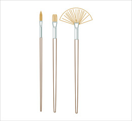 collection of brushes to paint canvases. Illustrator for web and mobile design.