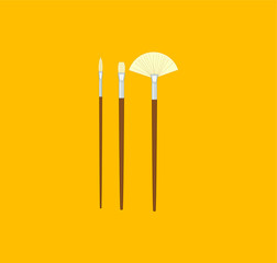 collection of brushes to paint canvases. Illustrator for web and mobile design.