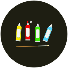 pots of oil paints. Illustrator for web and mobile design.