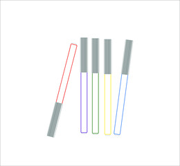 cans of colored felt-tip pens. Illustrator for web and mobile design.