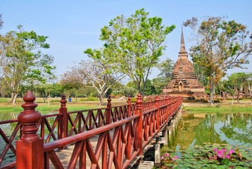 Sa Si Temple in the Sukhothai Historical Park, One of Thailand’s most impressive World Heritage...