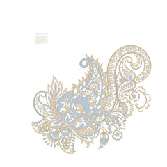 Paisley isolated pattern. Vintage illustration in batik style