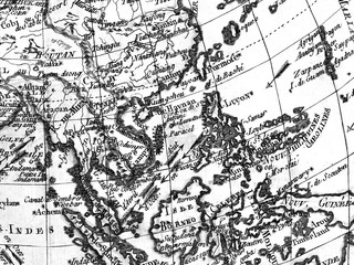 アンティークの世界地図　東南アジア